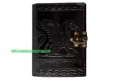 embossed handmade dragon leather journal
